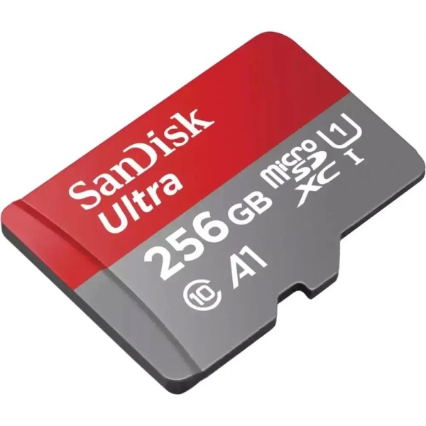 Карта памяти SanDisk Ultra UHS I 256GB MicroSD Card 150MB/s R for Smartphones Цвет: серо-красный